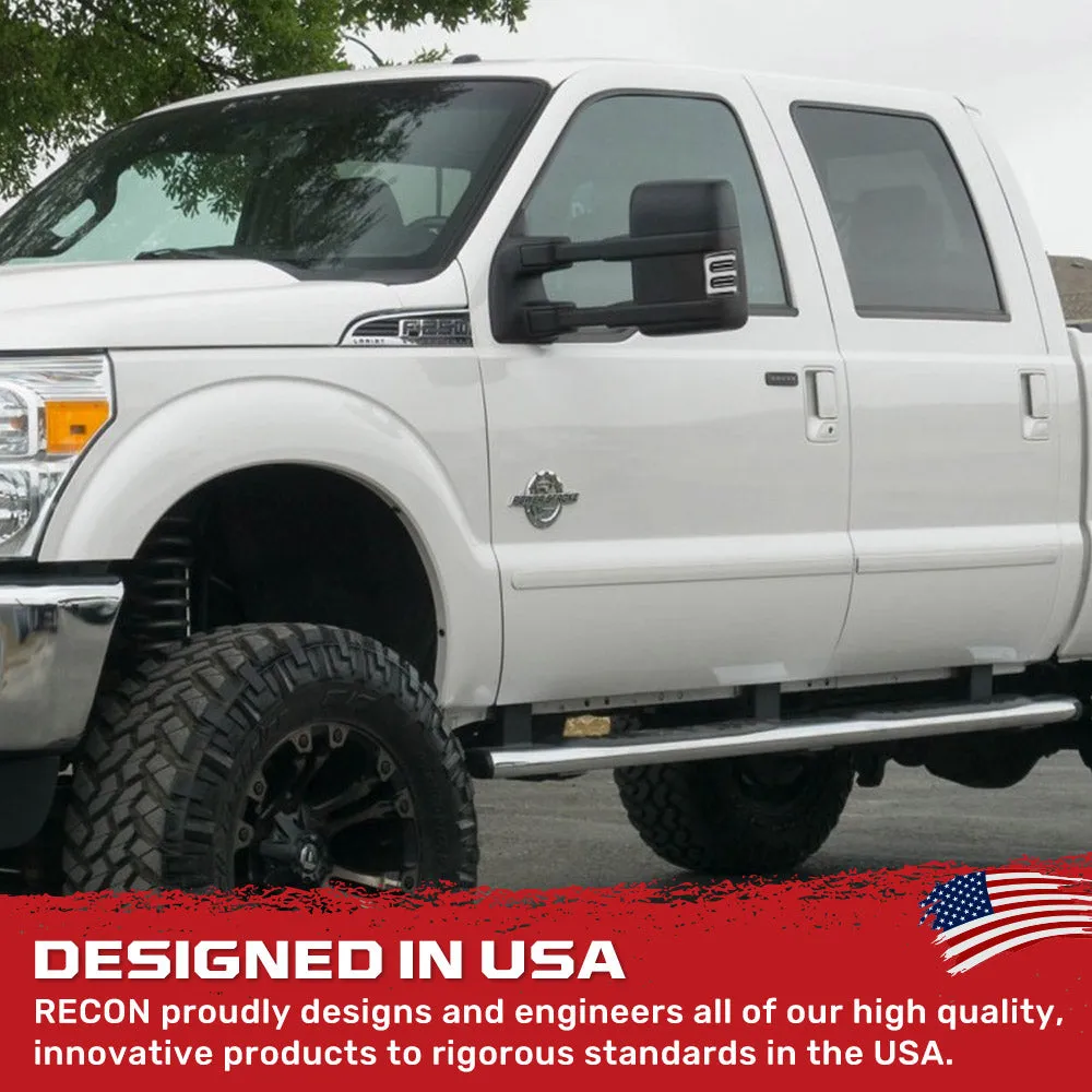 Ford 08-16 F250f350 Superduty Side Mirror Lenses 2-Piece Set w Ultra High-Power Amber Oled Running Lights Ultra High-Power Amber Scanning Oled Turn Signals - Smoked Lens product image