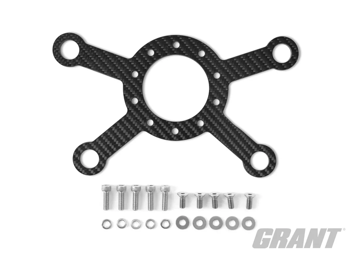 Steering Wheel Switch Plate; 4 Hole; For Use w/3mm Steering Wheel; Low Gloss; Carbon Fiber; product image
