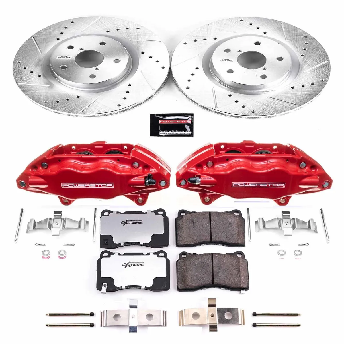 Z26 Street Warrior Upgrade Kit: Drilled/Slotted Rotors; Carbon-Fiber Ceramic Pads; Powder Coated Calipers product image