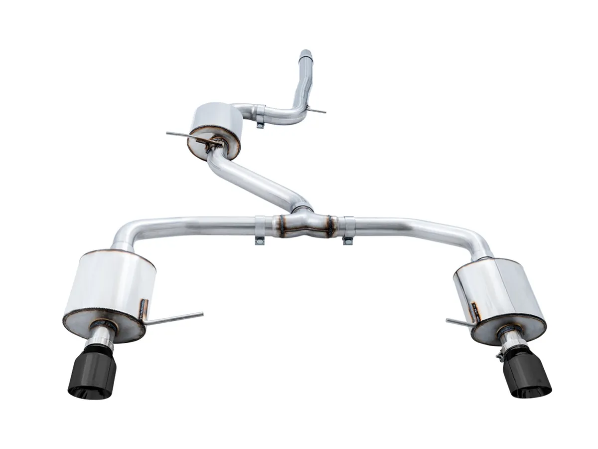 AWE Track Edition Exhaust - Non-Resonated - for MK7 Jetta GLI w/ Stock Downpipe - Chrome Silver Tips product image