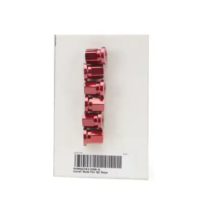 Performance Engineering & Manufacturing Cover Nuts For QC Rear Short Red 6 Pack
