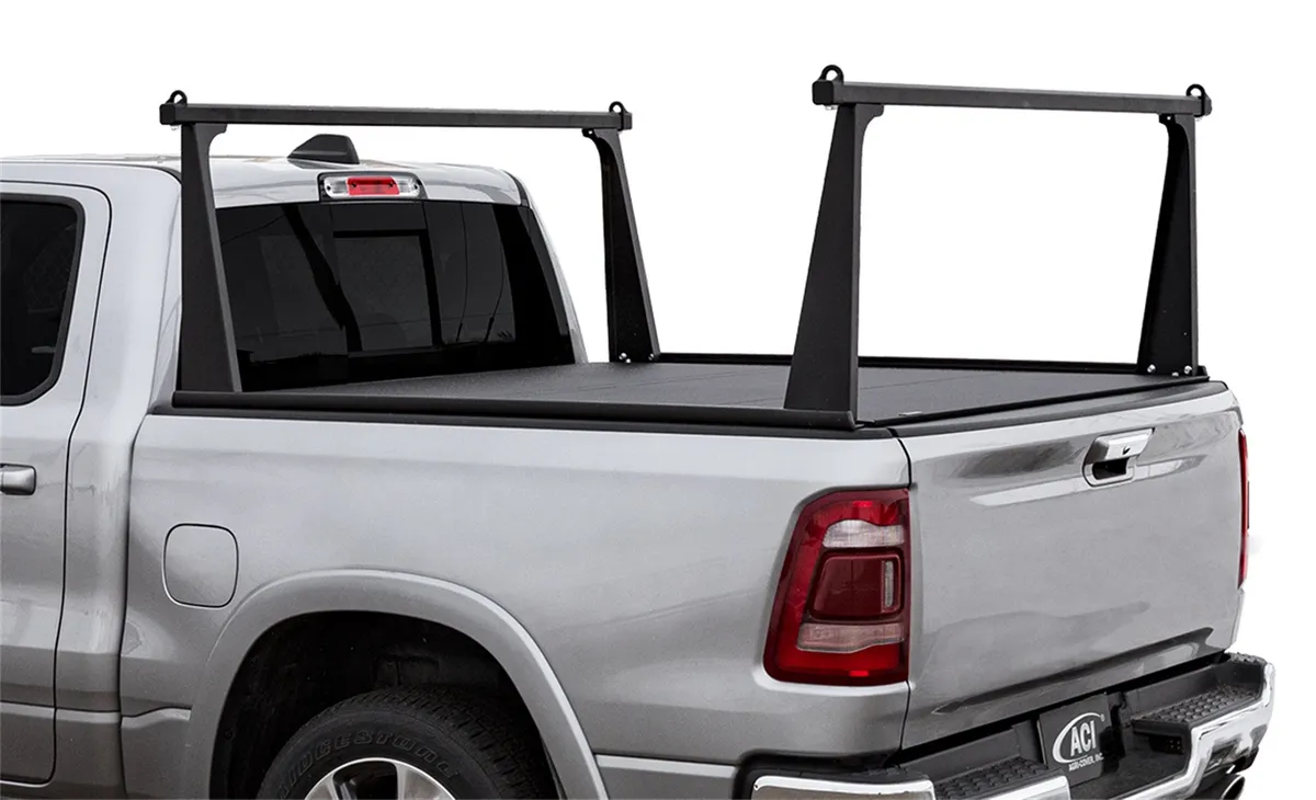 ADARAC™ Aluminum Pro Series Truck Bed Rack System; Matte Black Finish; Without RamBox Cargo Management System; Single Rail; product image