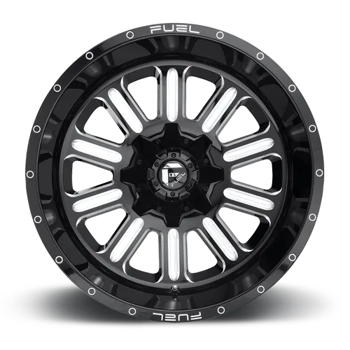 Aluminum Wheels 17X9 Hardline D620 5 On 139.7/5 On 150 Gloss Black/Milled 110.2 Bore 1 Offset Fuel Off Road Wheels product image