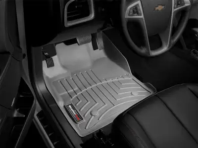 Weathertech 2011 + GMC Terrain Gray Front FloorLiner Fits vehicles with two retention posts on drivers side floor / 2011 + Chevrolet Equinox Gray Front FloorLiner Fits vehicles with two retention posts on drivers side floor