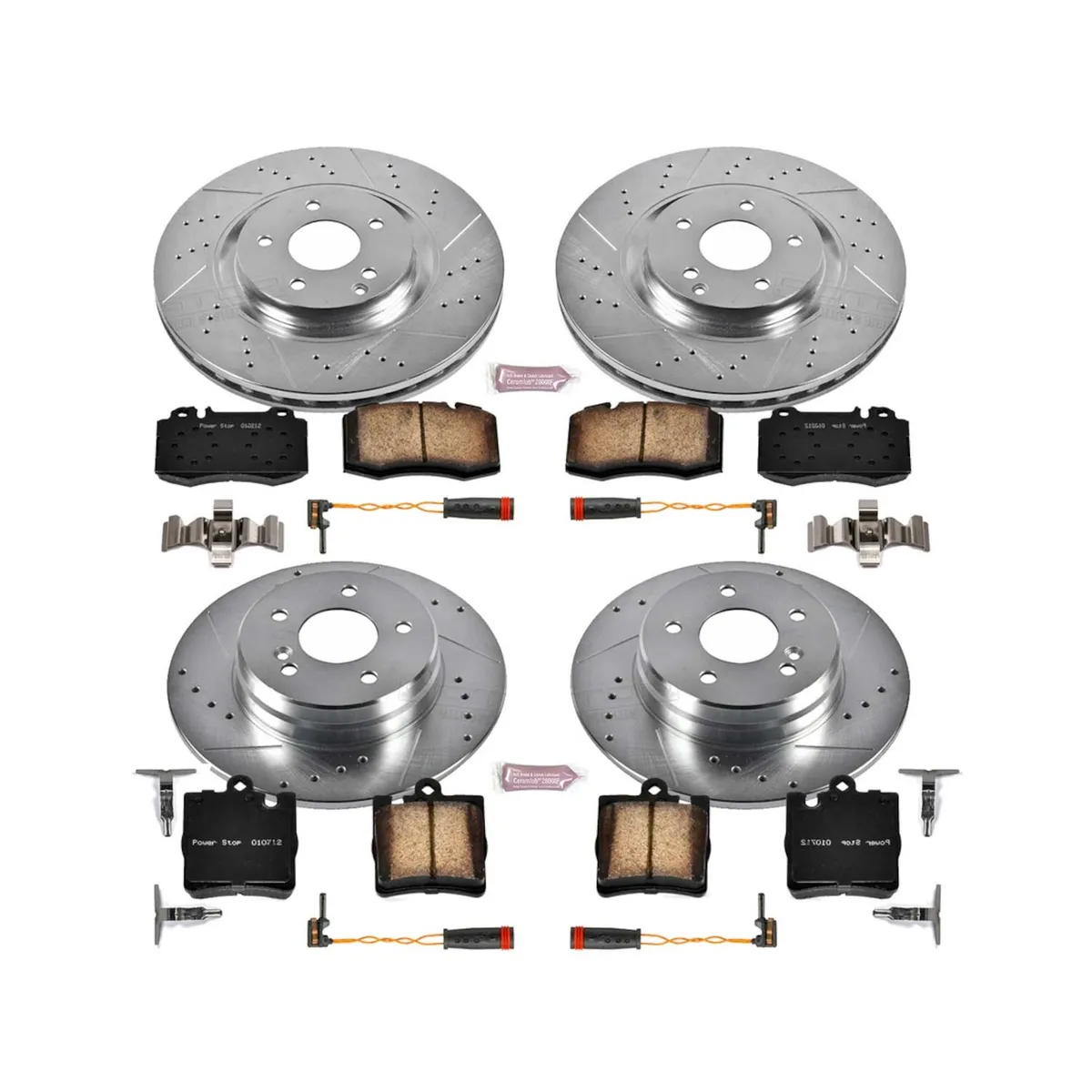 Z23 Evolution Sport Upgrade Kit: Drilled/Slotted Rotors; Carbon-Fiber Ceramic Pads W/Hardware; Pad Sensors product image