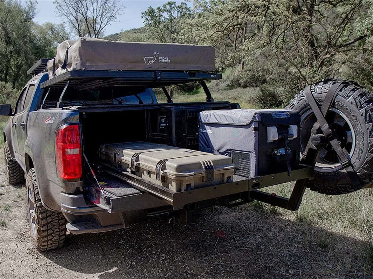Slimline II Load Bed Rack Kit; Incl. 2 Tracks; 2 Universal Legs; 2 Top Leg Mounts; Drilling Required; product image