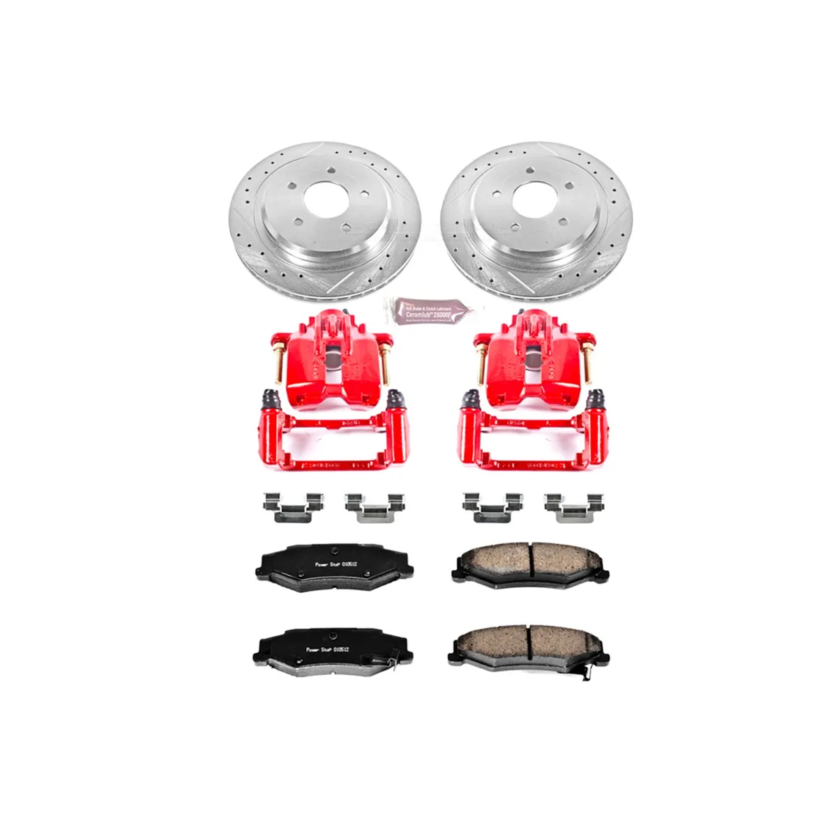Z23 Evolution Sport Upgrade Kit: Drilled/Slotted Rotors; Carbon-Fiber Ceramic Pads; Powder Coated Calipers product image