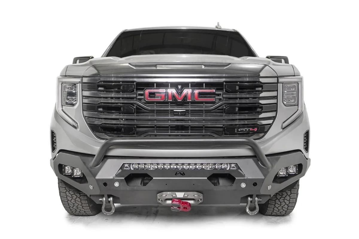 Matrix Front Bumper; 2 Stage Black Powder Coated; w/Pre-Runner Guard; product image