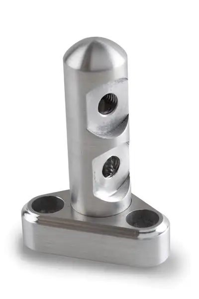 Lokar Throttle Cable Bracket; Double Stud For Throttle/Cruise Control Cables; 3.5 in. Linkage Cam; Brushed Finish;