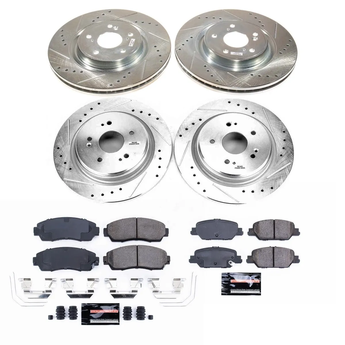 Z23 Evolution Sport Upgrade Kit: Drilled/Slotted Rotors; Carbon-Fiber Ceramic Pads W/Hardware product image