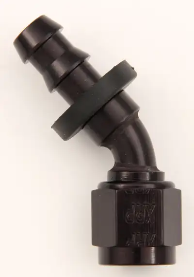 XRP #6 45 Deg Push-On Hose End Black