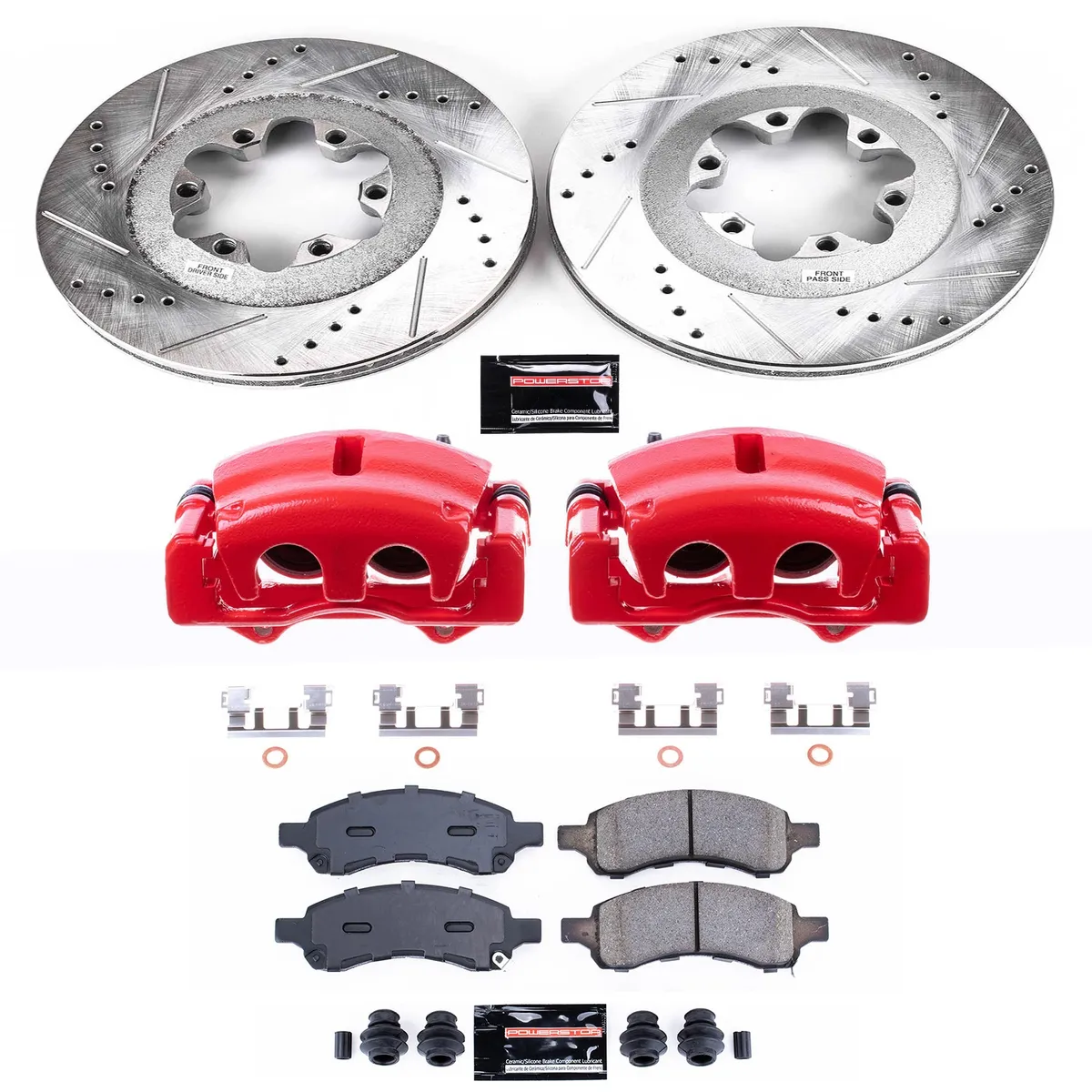 Z23 Evolution Sport Upgrade Kit: Drilled/Slotted Rotors; Carbon-Fiber Ceramic Pads; Powder Coated Calipers product image