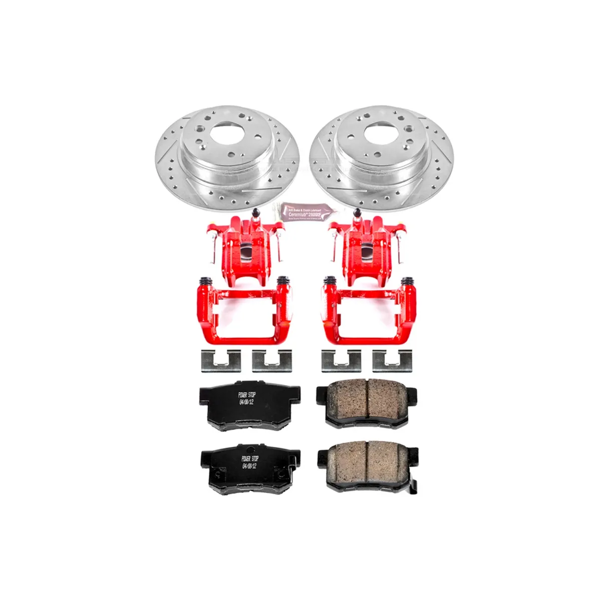 Z23 Evolution Sport Upgrade Kit: Drilled/Slotted Rotors; Carbon-Fiber Ceramic Pads; Powder Coated Calipers product image