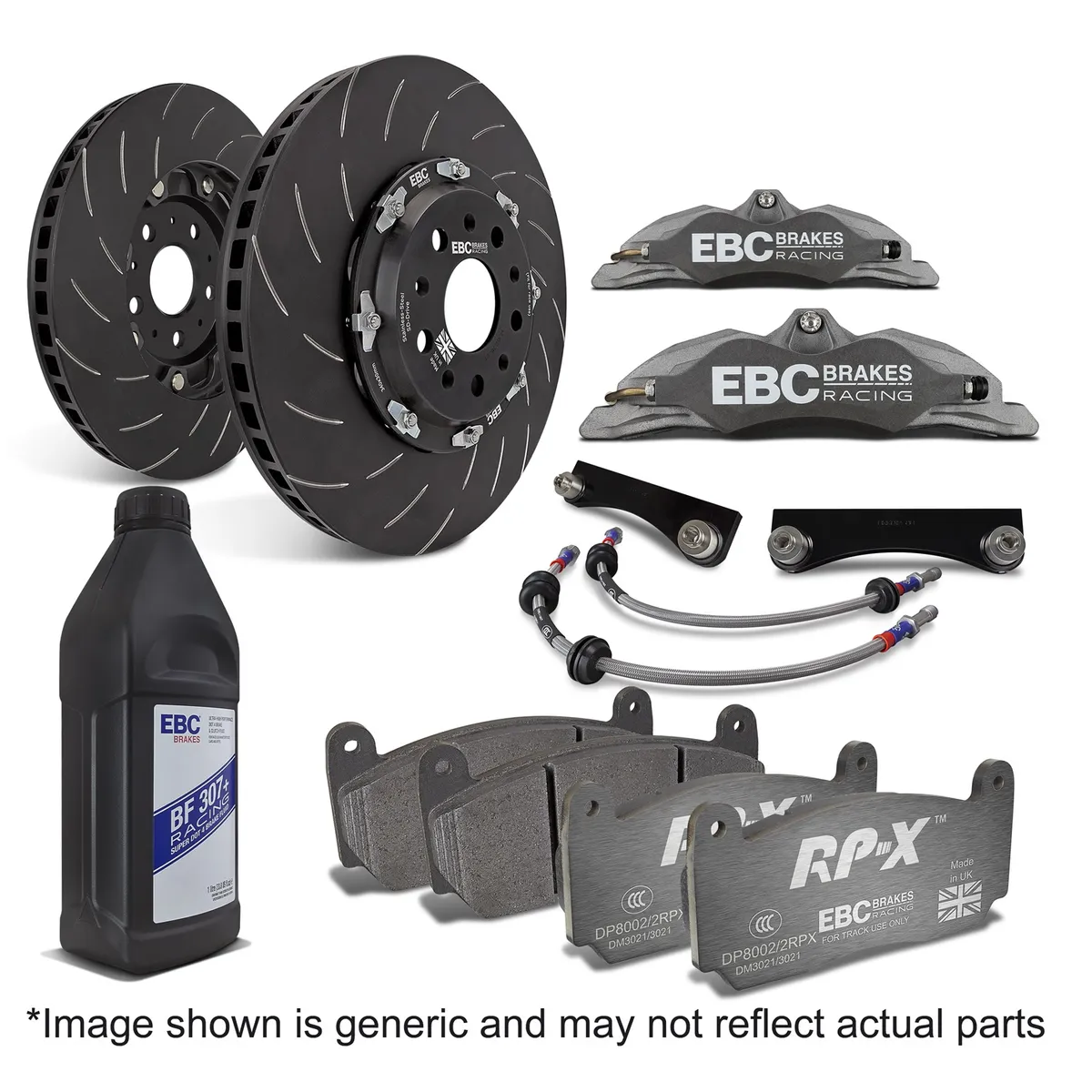 EBC Brakes EBC Big Brake Kit; Front; Swept Grooved; 330mm Disc; 28/26mm Disc Thickness; Fits BMW 1 Series Supercup 2006;
