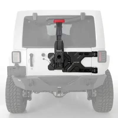 Smittybilt 0718 Wrangler Pivot Heavyduty Oversize Tire Carrier/Black