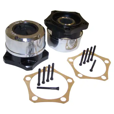 Crown Automotive Jeep Replacement Crown Automotive Jeep Replacement 400526 Locking Hub Set for 81-86 CJs w/ 5-Bolt Flange Mounting, w/ 27 Spline Axle Shaft