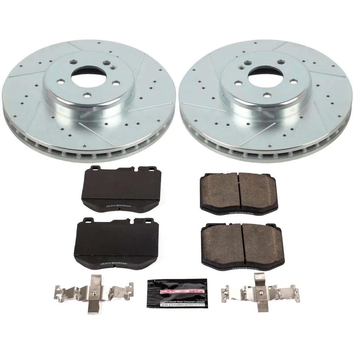 Z23 Evolution Sport Upgrade Kit: Drilled/Slotted Rotors; Carbon-Fiber Ceramic Pads W/Hardware; Pad Sensors product image
