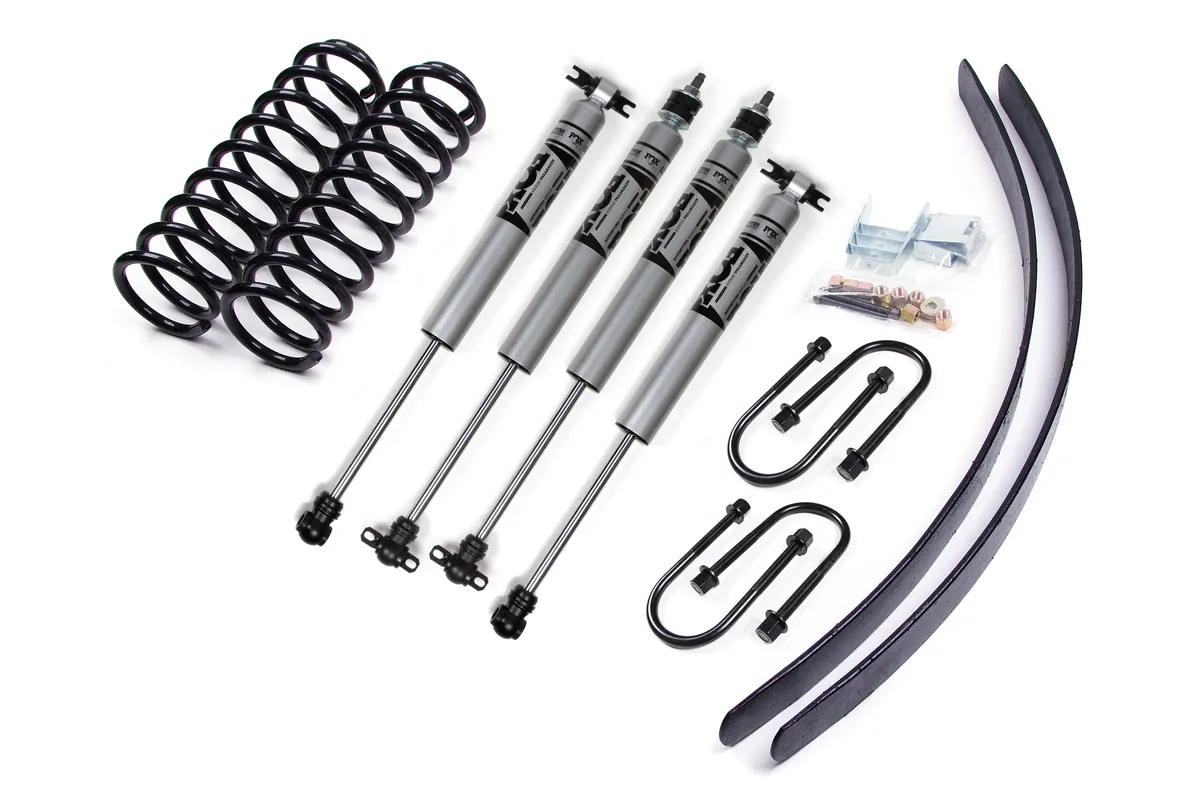 Zone Offroad 1984-2001 Jeep XJ 3 Suspension Lift Kit w/Dana35 Axle - Front Coil w/Rear Add a Leaf - Fox 2.0 Adventure Series Shocks