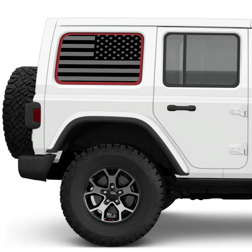 Blackout Red Outline Side Windows Printed Vinyl Decal product image