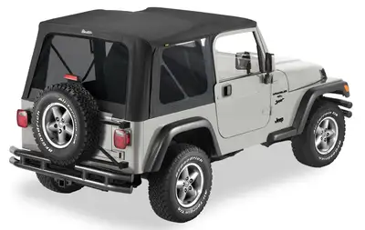 Bestop Replace-A-Top for OEM Hardware For Jeep 1997-2002 Wrangler TJ Tinted Black Denim No Door Skins Included Bestop