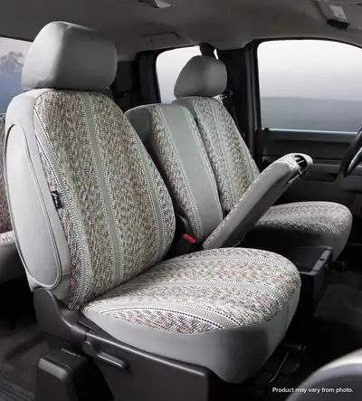 FIA Wrangler™ Custom Seat Cover; Split Seat 40/20/40; Adj. Headrests; Armrest/Storage; Cushion Incl. Plastic Organizer; Headrest Cover; Gray;