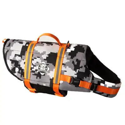 Fido Pet Products m Orange Camo Neoprene Dog Life Jacket