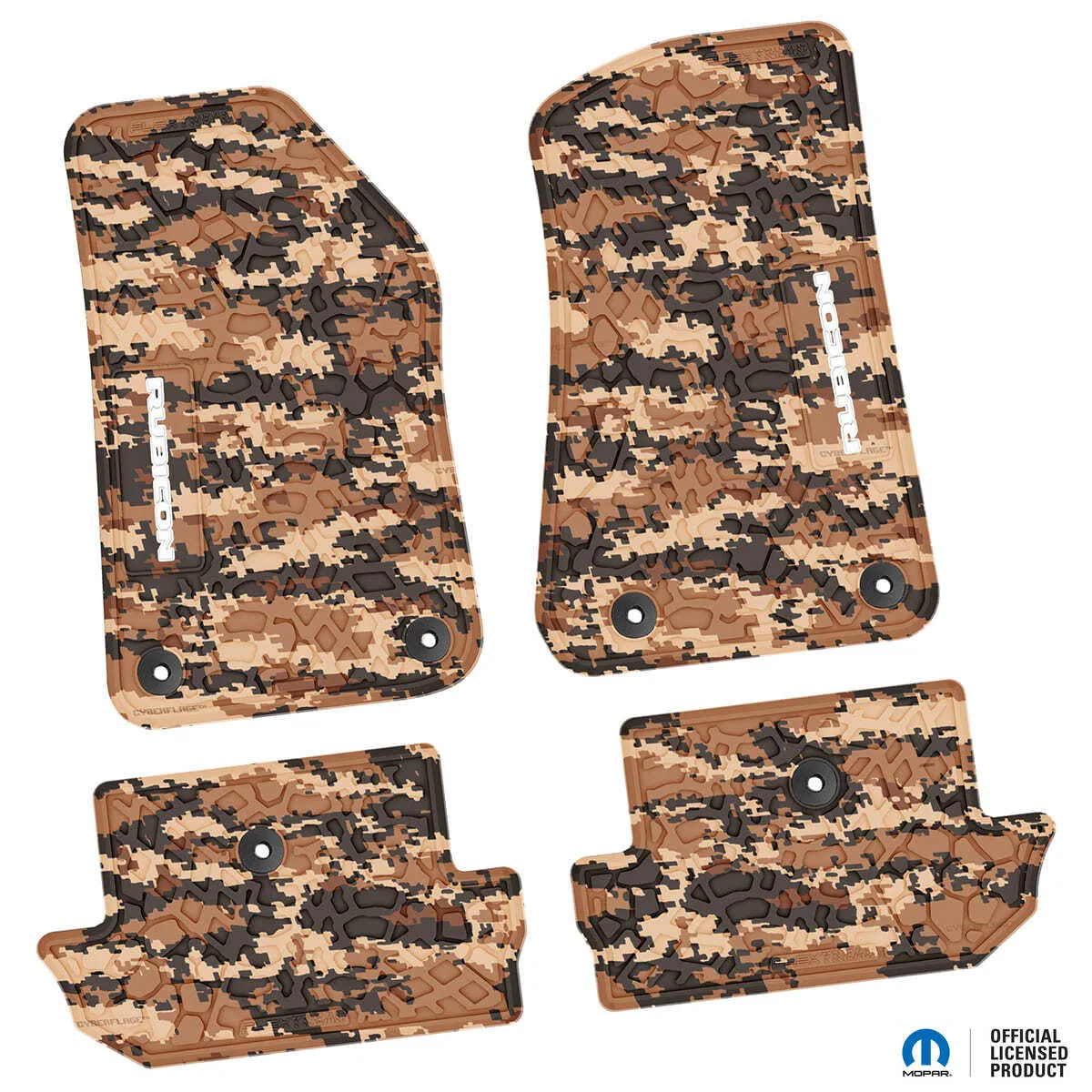 18-24 Jeep JL 2 Dr Front and RearTire Tread/Scorched Earth Scene w/ Rubicon Insert - Black w/ Light Blue Insert product image