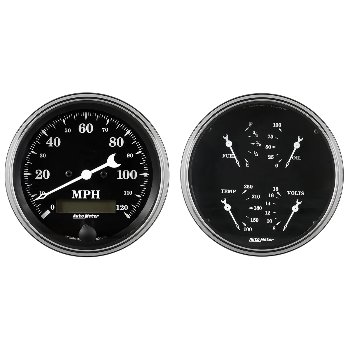 2 Pc. Gauge Kit, 5 In. Quad & Speedometer, 240-33 o, Old Tyme Black product image
