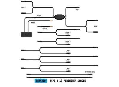 ARC Lighting Strobelink Harness Type b (10 Lights )(1ea)