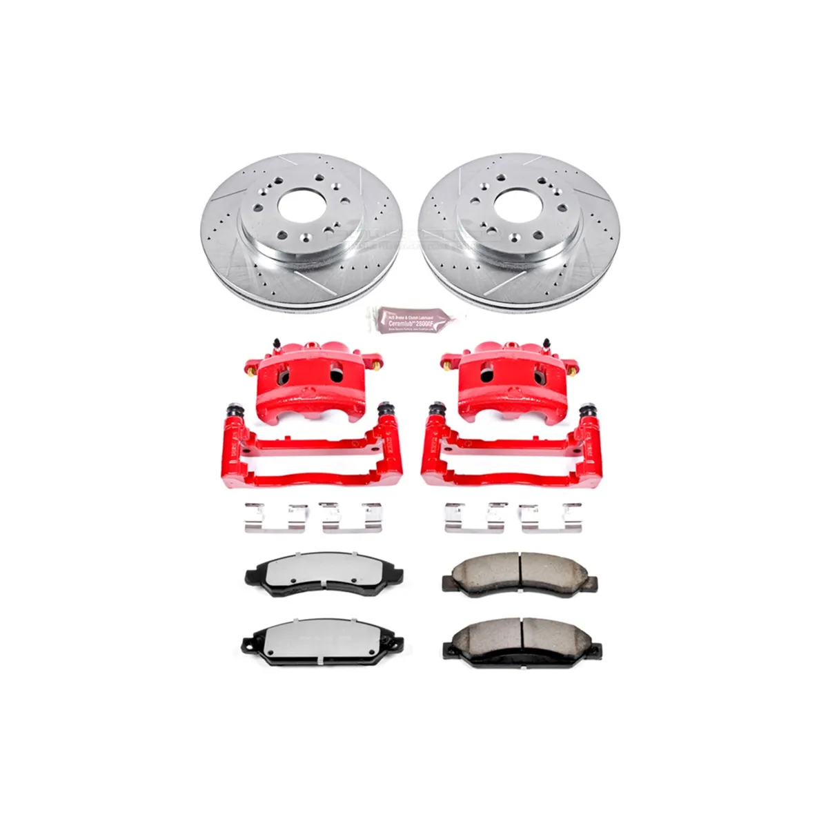 Z36 Truck/Tow Upgrade Kit: Drilled/Slotted Rotors; Carbon-Fiber Ceramic Pads; Powder Coated Calipers product image