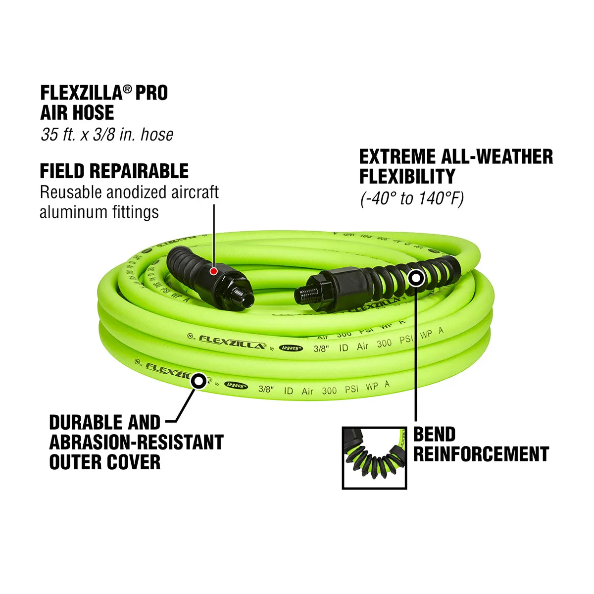 Fzp Air Hose 3/8in 50ft 1/4mnpt product image
