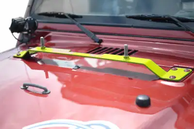 Steinjager Recovery and Towing 1997-2006 High Lift Jack Mount Hood Neon Yellow