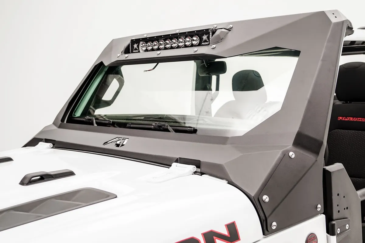 ViCowl Light Insert; 11 Gauge Steel Construction; Holds Rigid Industries 20 In. Light Bar; 2 Stage Matte Black Powder Coat w/Epoxy Primer; product image