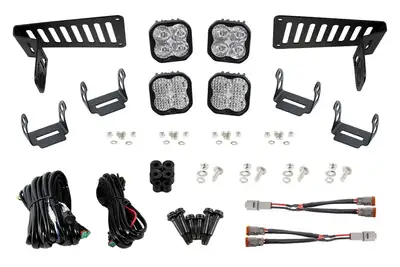 Diode Dynamics Diode Dynamics SS3 Sport Cowl Mount LED Bracket Kit w/ LED Lights - White Driving/Flood - JT/JL