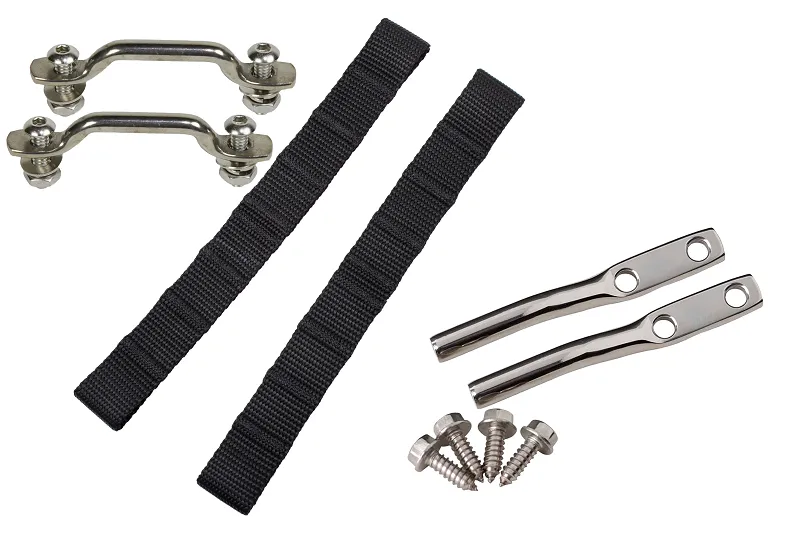 Jeep TJ Polished Stainless Door Strap Kit For Wrangler TJ Polished Stainless Steel Kentrol product image