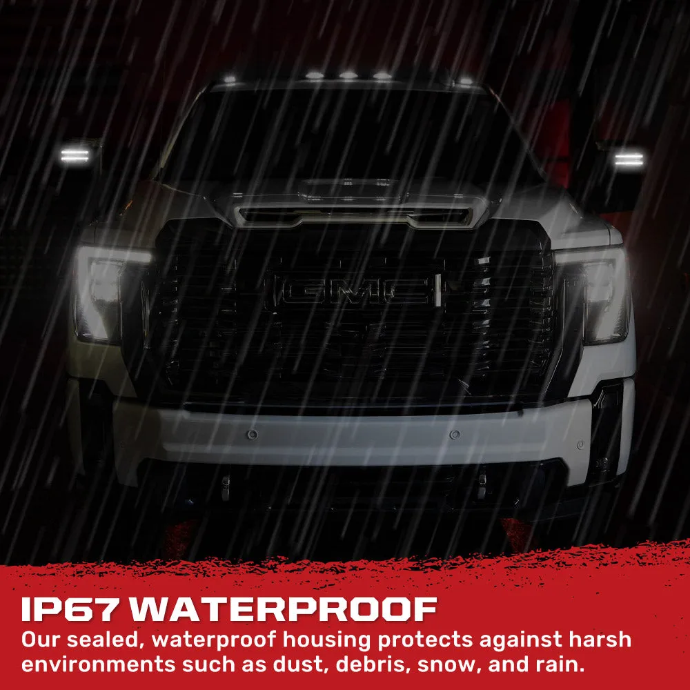 Chevy/GMC 20-25 Silverado & Sierra Side Mirror LED Lenses White or Amber DRL & Scanning Amber Turn Signals - Smoked Lens product image