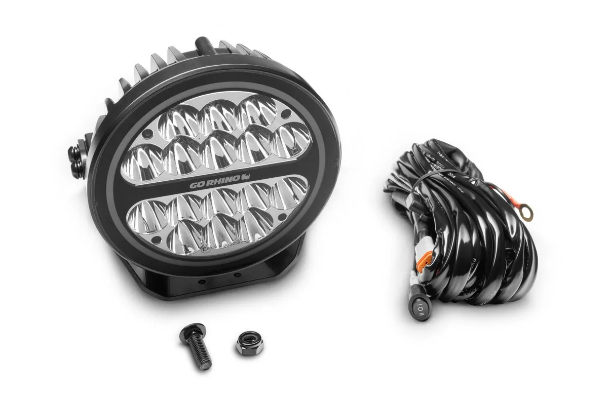go Rhino 750800711srs Blackout Series - Maxround 7 LED Spot Light With Daytime Running Lights product image