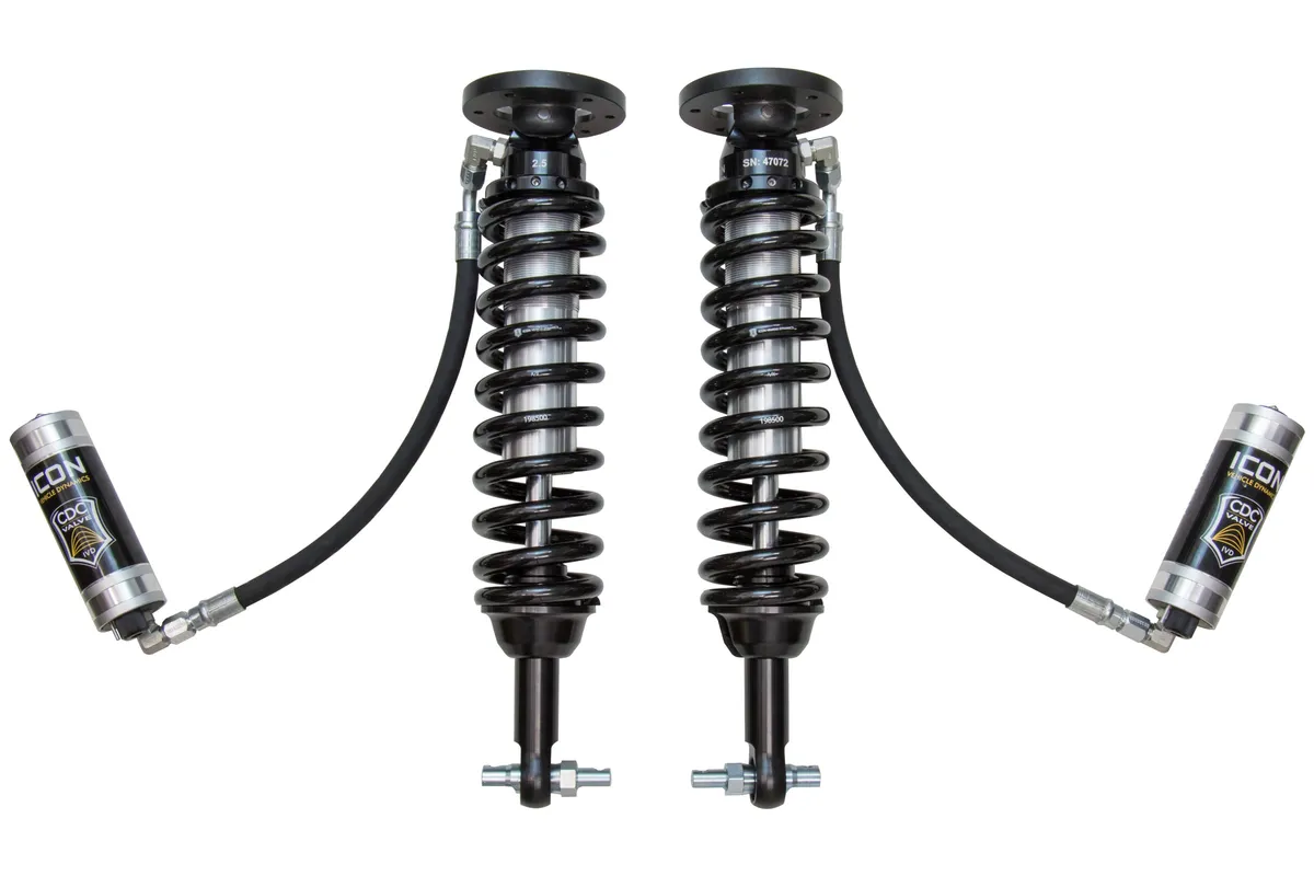 ICON Vehicle Dynamics ICON 2014 Ford F-150 4WD, 1.75-2.63” Lift, Front, V.S. 2.5 Series Coilover Kit, Remote Reservoir w/ CDCV