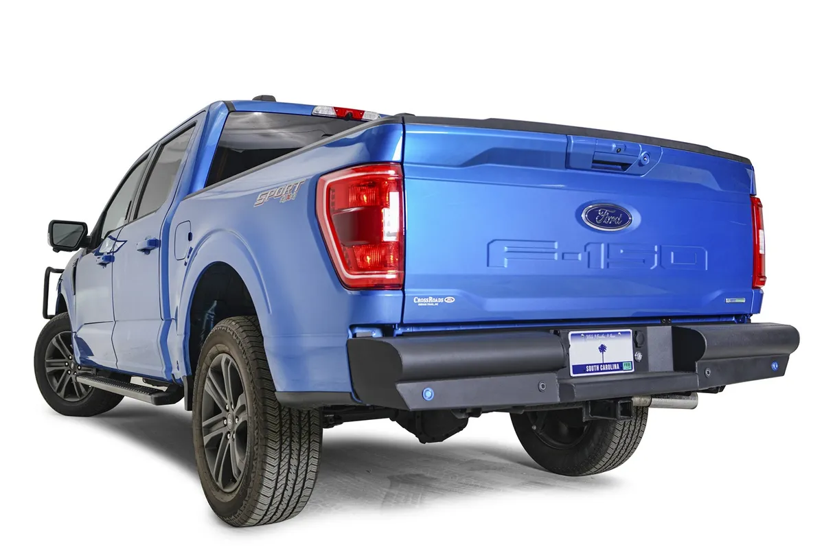 Elite Rear Bumper; Sensor Compatible; 12 Gauge Steel; Black Powder Coat; 85 lbs.; product image