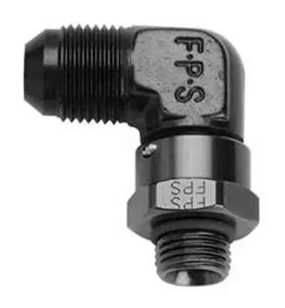Fragola Performance Systems #6 x 9/16-18 90 Deg Swivel Adapter Black