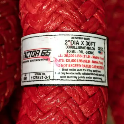 Factor 55 Extreme Duty Kinetic Energy Rope 2.0 Inch X 30 Foot Factor 55