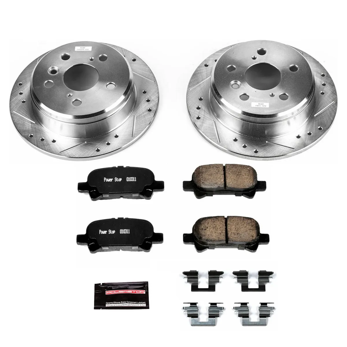 Z23 Evolution Sport Upgrade Kit: Drilled/Slotted Rotors; Carbon-Fiber Ceramic Pads W/Hardware product image