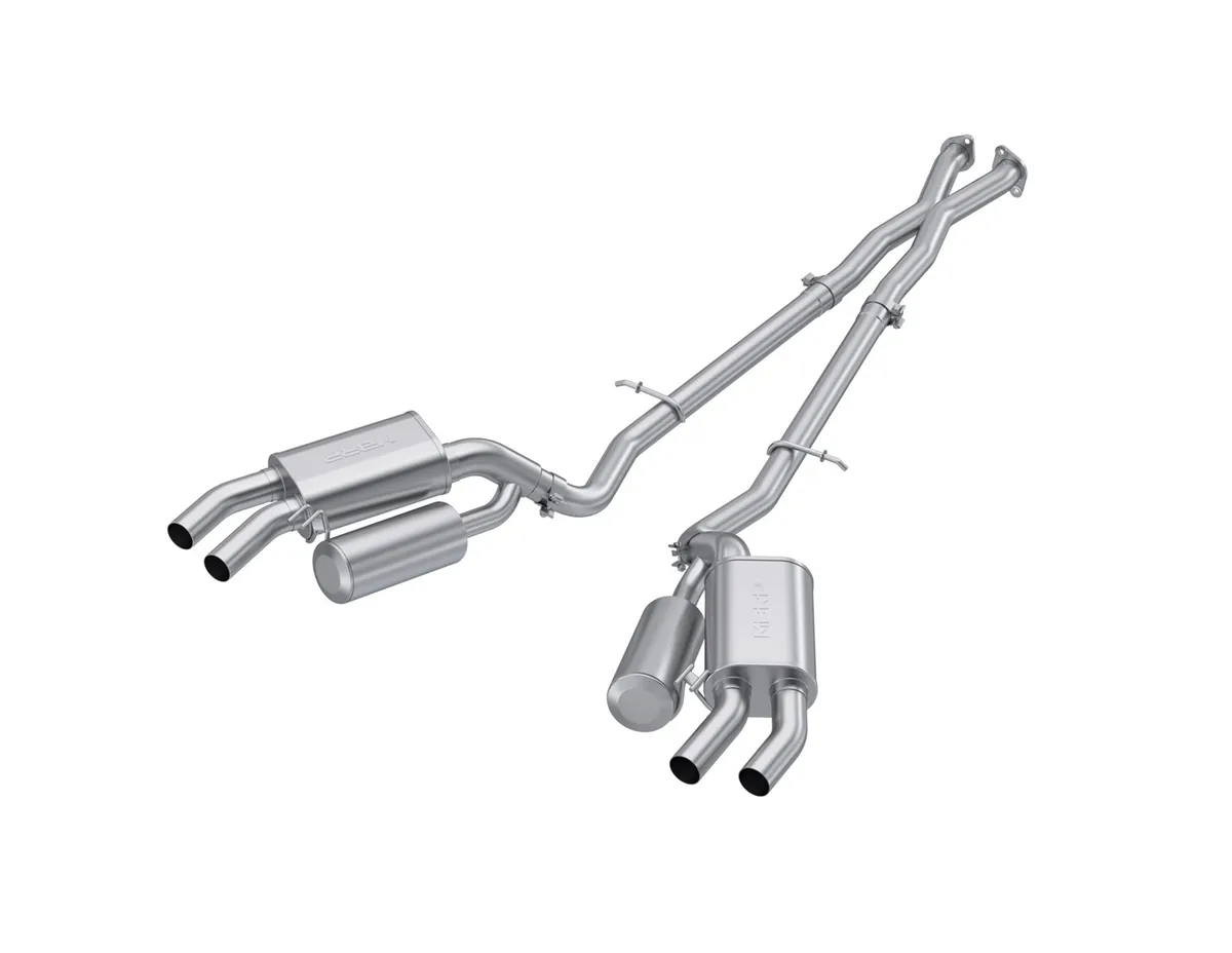 Armor Lite Cat Back Exhaust System; 2.5 in.; Incl. Front Pipe/Mid Pipes/Mufflers/Hardware; w/o Tips; Dual Rear Exit; Aluminized; product image