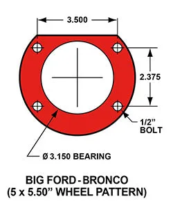 Wilwood FNSL4R Rear P-Brk Kit 12.88in Red Big Ford 2.00in Off Bronco 5 x 5.50 product image