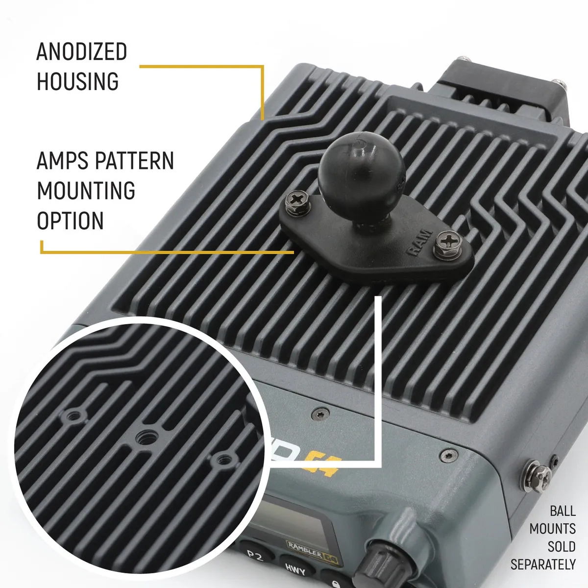 Radio Kit Plus - Rambler G4 High Power GMRS Mobile Radio Kit with External Speaker product image