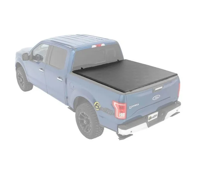 EZ-Roll Soft Tonneau Cover For Ford 2017-2024 F-250/F-350 Super Duty 6.8 Foot Black Tailgate Spoiler Not Included Bestop product image