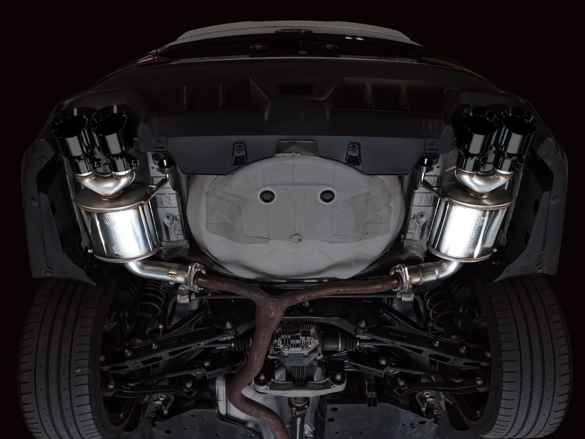 AWE Track Edition Axleback Exhaust for VB Subaru WRX - Diamond Black Tips 3020-43424 product image