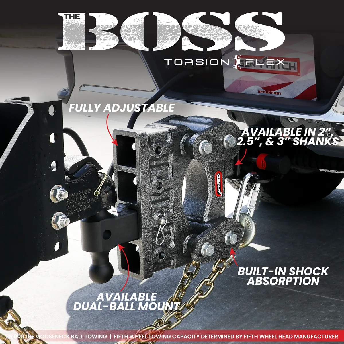 The BOSS TORSION-FLEX 25in Shank 75in Drop 17K TW 16K Hitch and GH-051 Versa-Ball and GH-032 Pintle Lock product image
