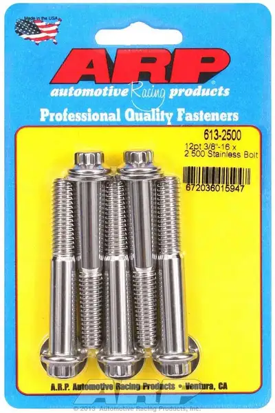 ARP Auto Racing S/S Bolt Kit - 12pt. (5) 3/8-16 x 2.500