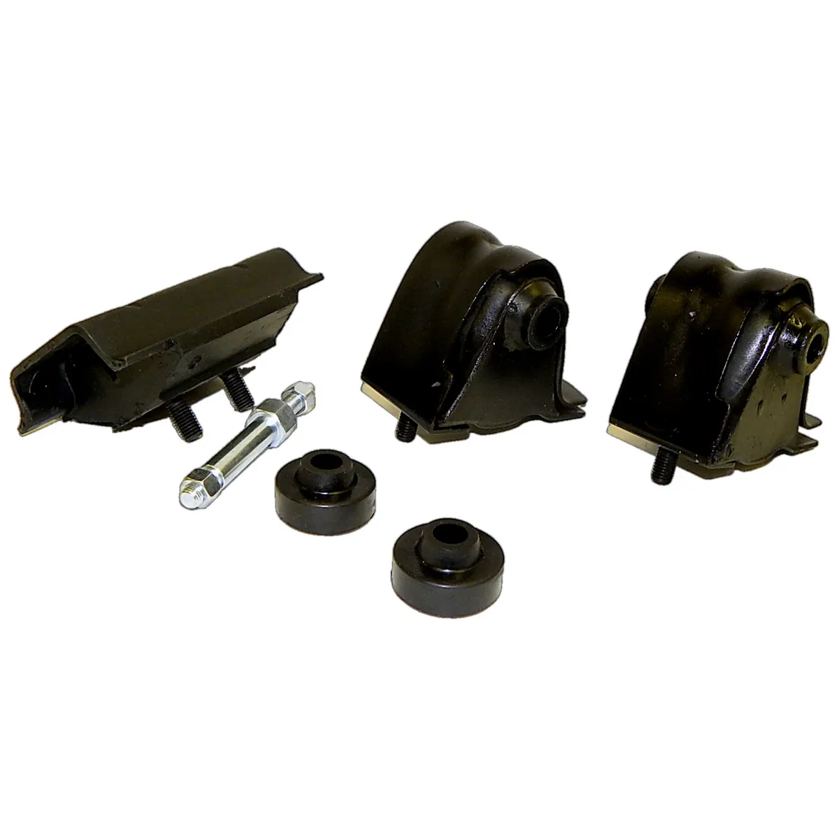 1987-1990 Wrangler YJ w/ 4.2L engine; Includes: 2 engine mounts 1 transmission mount 2 insulators & 1 stud 1991-1995 Wrangler YJ w/ 4.0L engine; Includes: 2 engine mounts 1 transmission mount 2 insulators & 1 stud product image